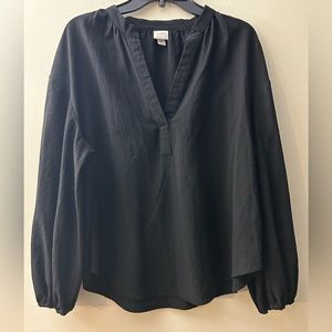 A New Day Black Textured Blouse Size XL